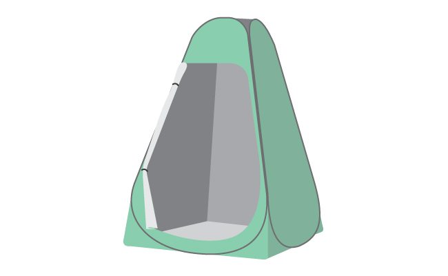 This type of tent is used to provide privacy while using the bathroom.