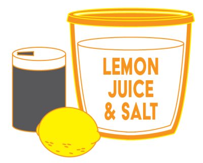 Lemon juice and salt has also been proven to help remove mold.