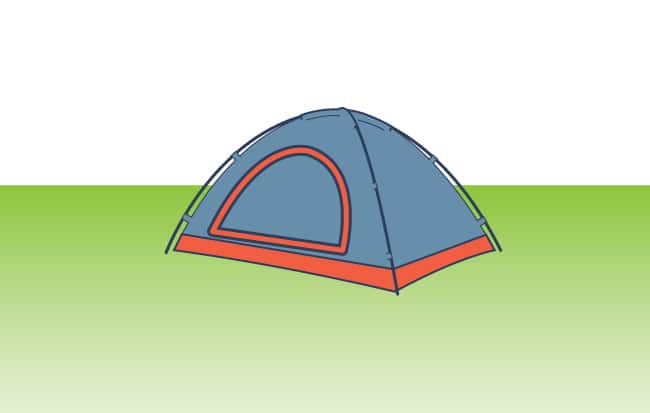 Make sure to place your tent on flat ground.