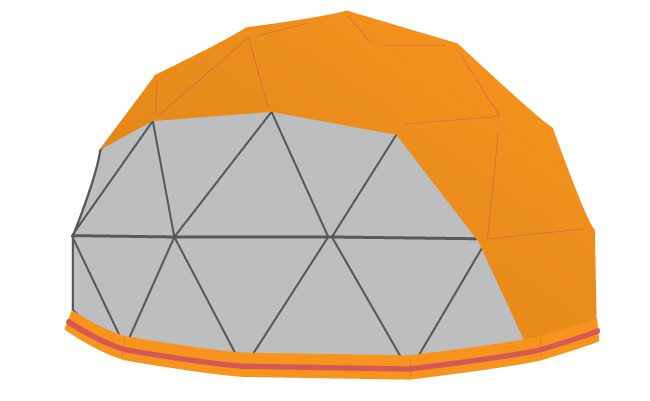 Geodesic tents use poles to form triangles that connect and form a stronger structure.