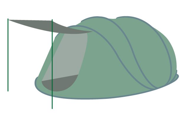 This type of tent will “pop” into shape in just a few seconds.