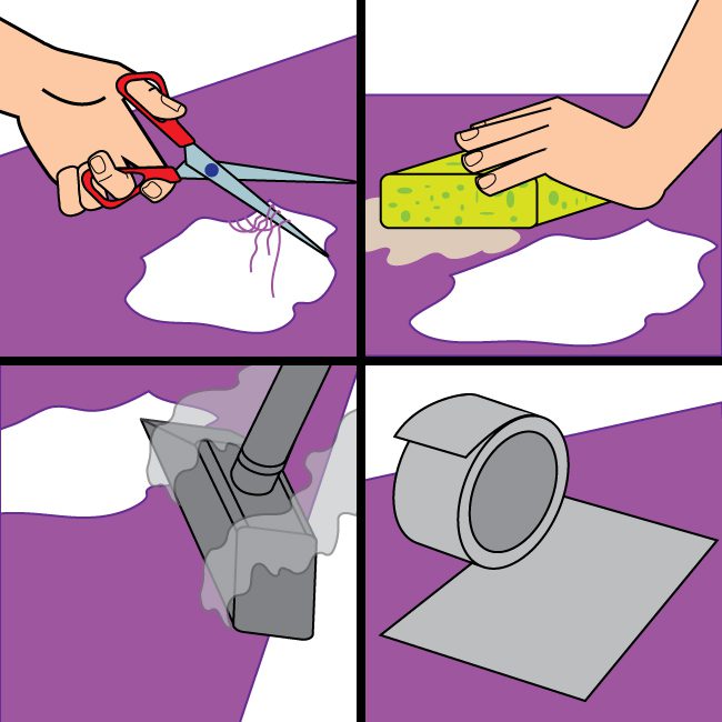 If your tent gets a hole, you can easily perform a tent repair at home or in the woods.